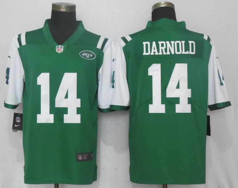 Men New York Jets 14 Darnold Green Vapor Untouchable Limited Player Nike NFL Jerseys